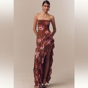 AFRM Siobhan Strapless Stretch Mesh Maxi Dress for Anthropologie